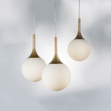 813012 Подвес GLOBO 1х40W E14 gold/white
