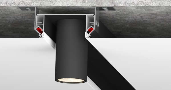 500427 Профиль металлический 2 м для монтажа светильников в ПВХ потолок ЧЕРНЫЙ