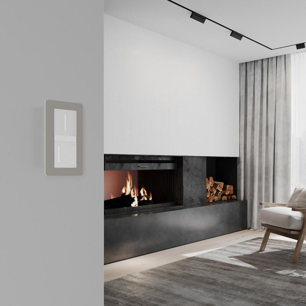 Рамка на 2 поста Split (дымчатый/белый, soft-touch) W0023067