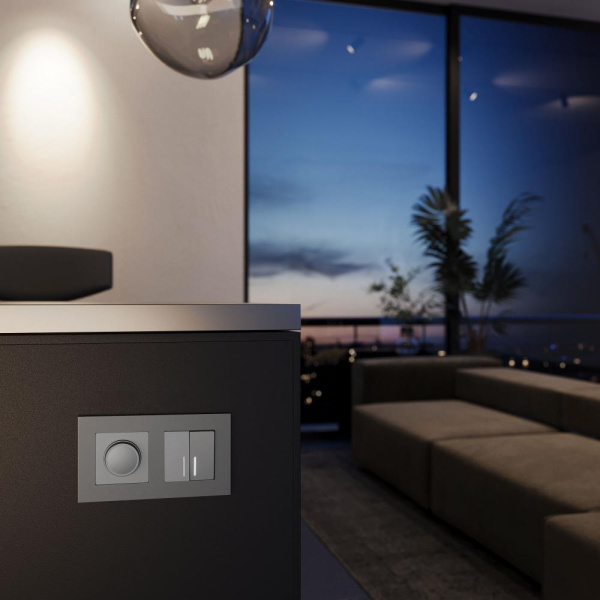 Рамка на 2 поста Slab (серебро софт) W0022965