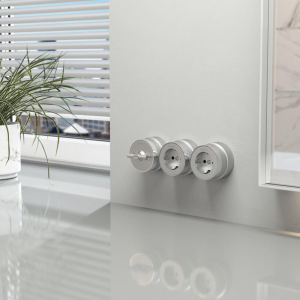 Выключатель на 4 положения двухклавишный (серебро матовый/хром) W5822054