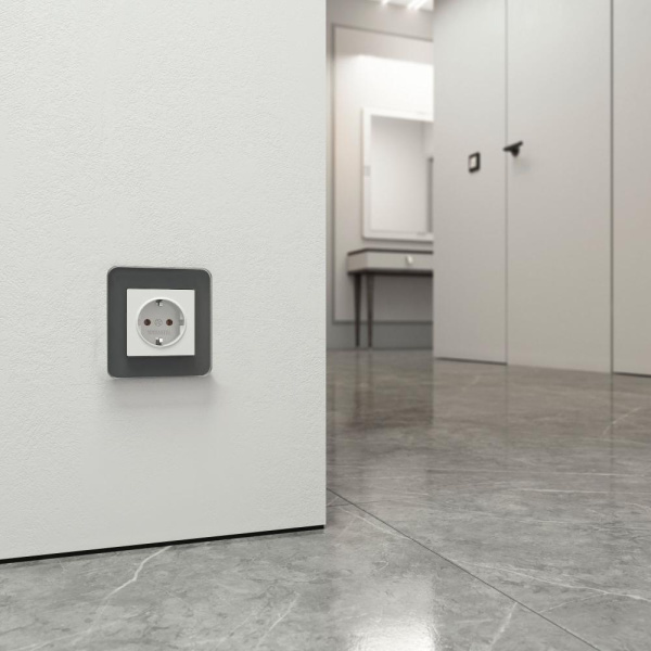 Рамка из стекла на 1 пост Elite графит W0012440