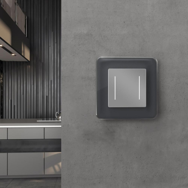 Рамка из стекла на 1 пост Elite графит W0012440