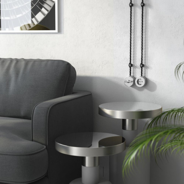 Переключатель/выключатель одноклавишный Vintage (серебро матовый/хром) W5812054