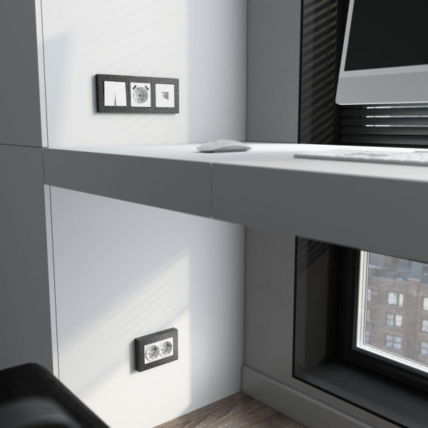 Рамка для двойной розетки (черный) W0082408