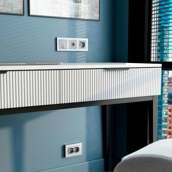 Рамка для двойной розетки (серебряный) W0082406