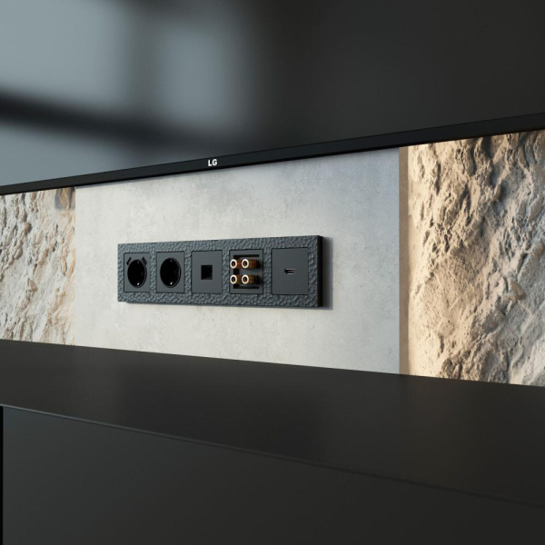 Рамка на 5 постов (черный) W0052408