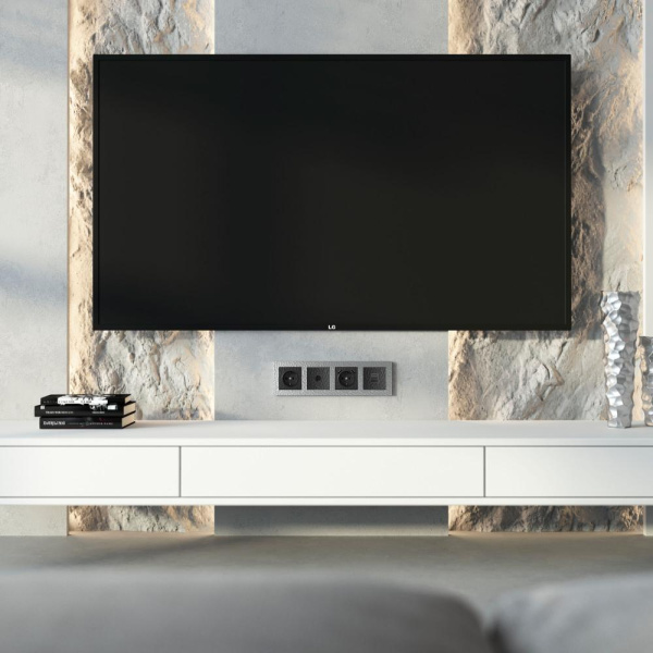 Рамка на 4 поста (серебряный) W0042406