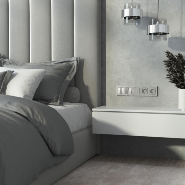 Набор клавиш для выключателя трехклавишного (серебряный) W1239006