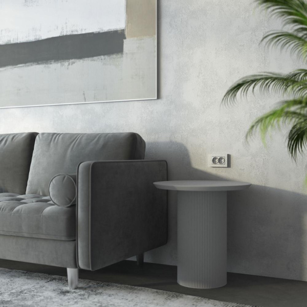 Розетка двойная с заземлением (серебряный) W1272006