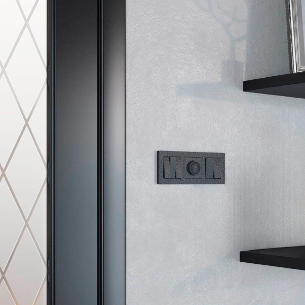 Выключатель двухклавишный проходной (черный) W1222008