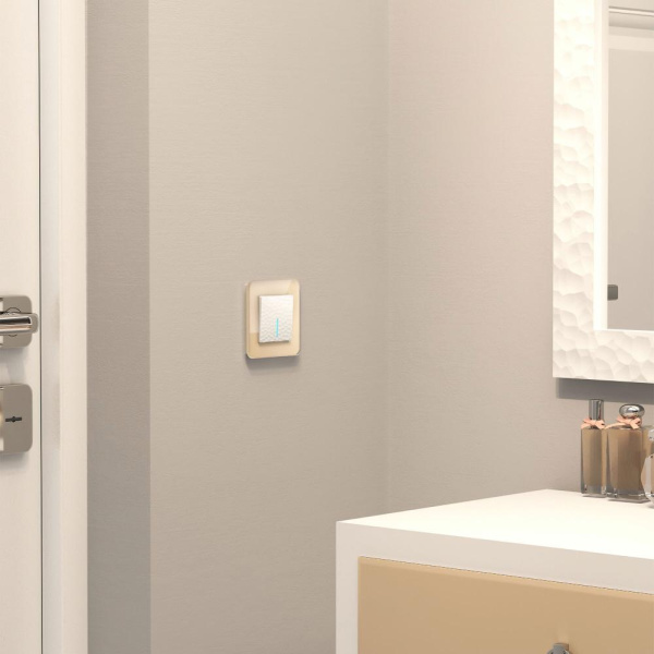 Выключатель одноклавишный проходной с подсветкой (белый) W1212101