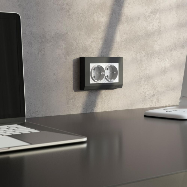 Розетка двойная с заземлением (белый) W1272001