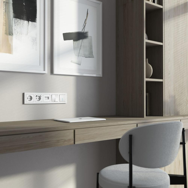 Накладка для двойной розетки Еthernet RJ-45 (белый) W1291101