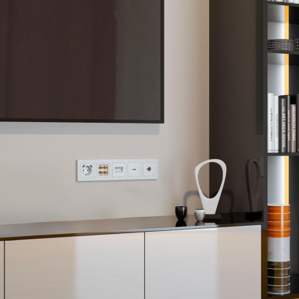 Накладка для двойной розетки Еthernet RJ-45 (белый) W1291101