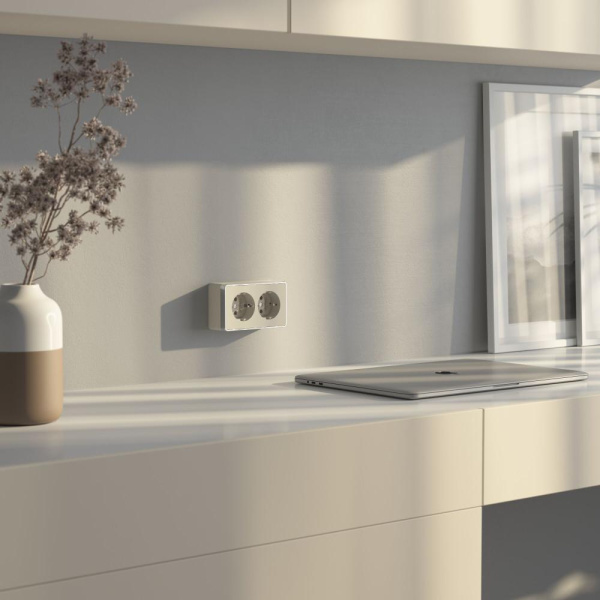 Розетка двойная с заземлением Gallant (слоновая кость) W5072103