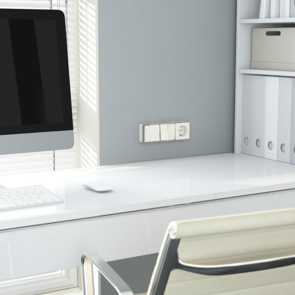 Выключатель одноклавишный проходной Gallant (слоновая кость) W5012003