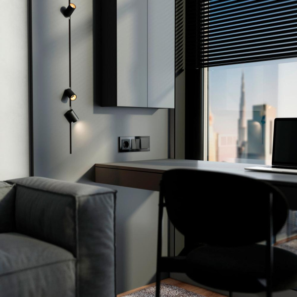 Рамка на 3 поста (черный) W0031108