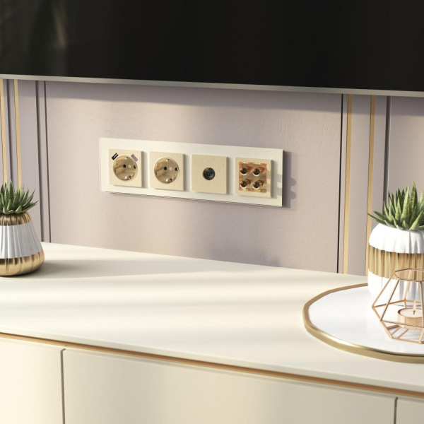 ТВ-розетка оконечная (шампань рифленый) W1183010