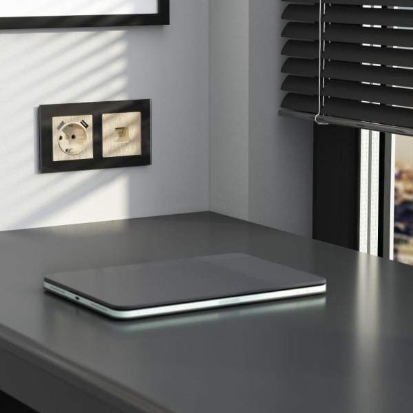 Розетка Ethernet RJ-45 (шампань рифленый) W1181010