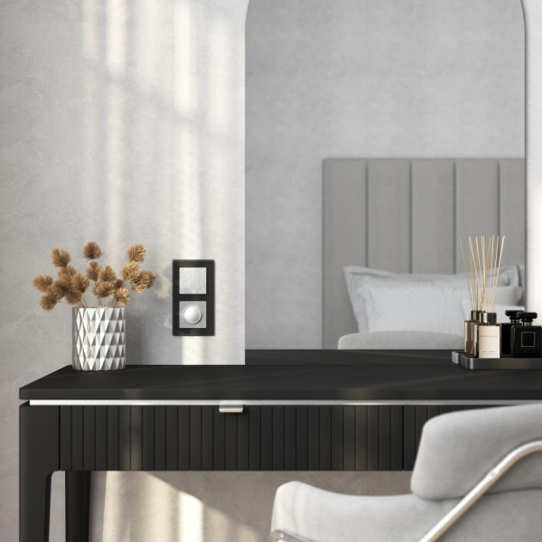 Клавиша для выключателя перекрестного (серебряный рифленый) W1119009