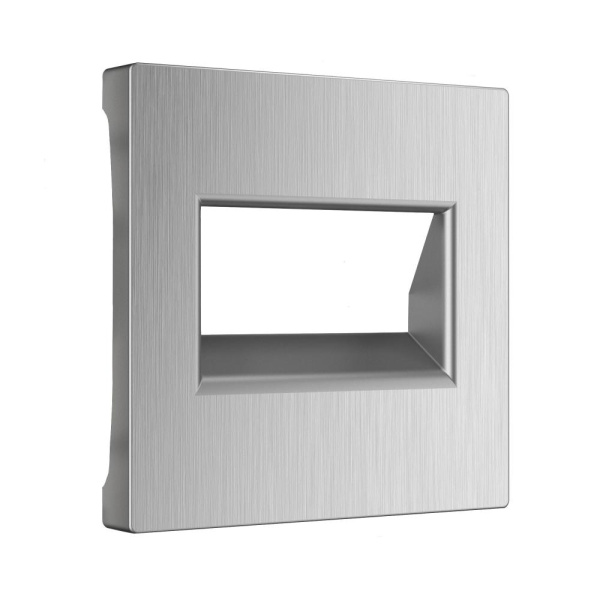 Накладка для двойной розетки Еthernet RJ-45 (серебряный рифленый) W1191109