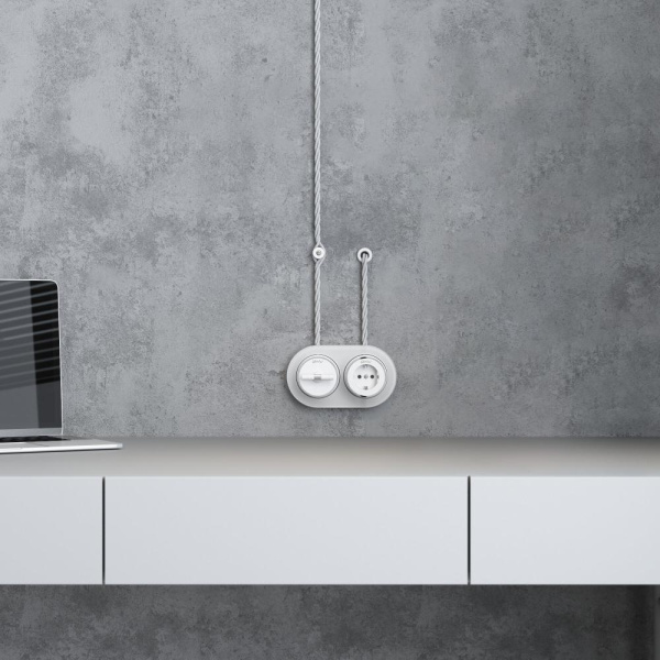 Втулка для вывода кабеля из стены 2 шт. (белый) Ретро W6421101