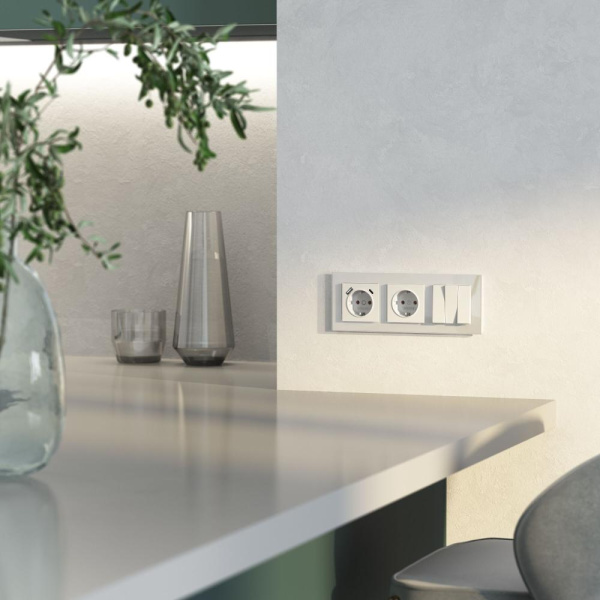 Рамка на 3 поста (белый,стекло) W0031101