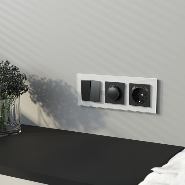 Рамка на 3 поста (белый,стекло) W0031101