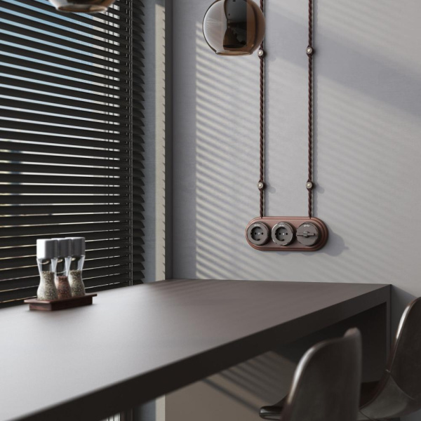 Рамка на 3 поста (итальянский орех) W0035225