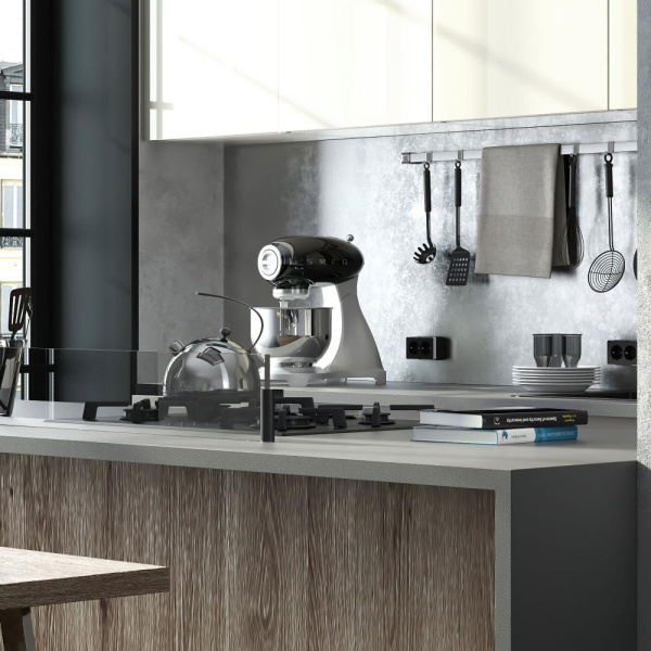 Розетка двойная с заземлением Gallant (черный/хром) W5072135