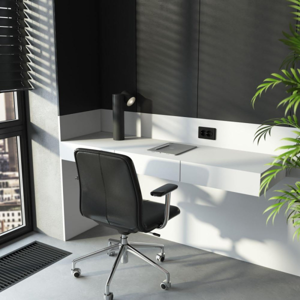 Рамка для двойной розетки (черный) W0081808