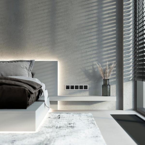 Рамка на 5 постов (серебряный) W0051806