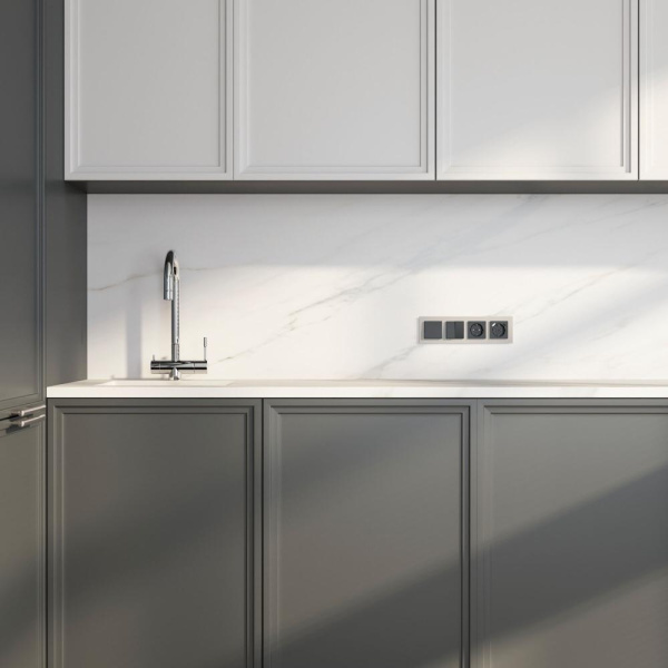 Рамка на 4 поста (дымчатый,стекло) W0041117