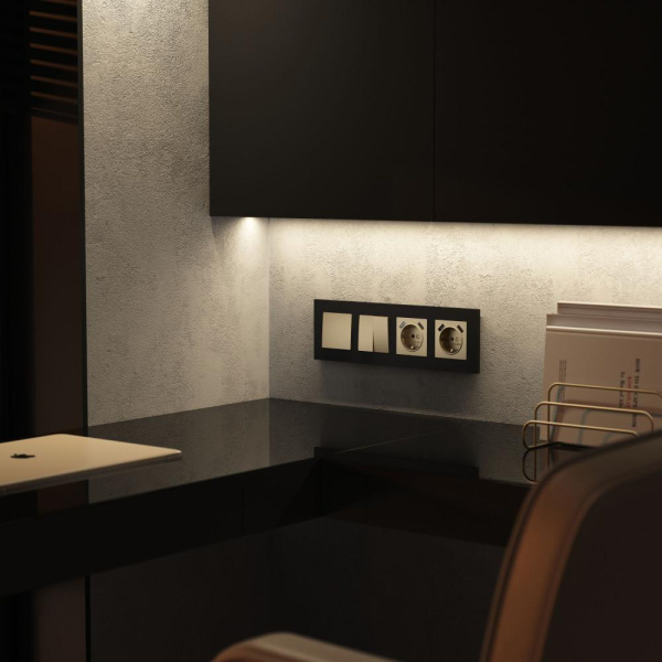 Выключатель одноклавишный (шампань) W1110011