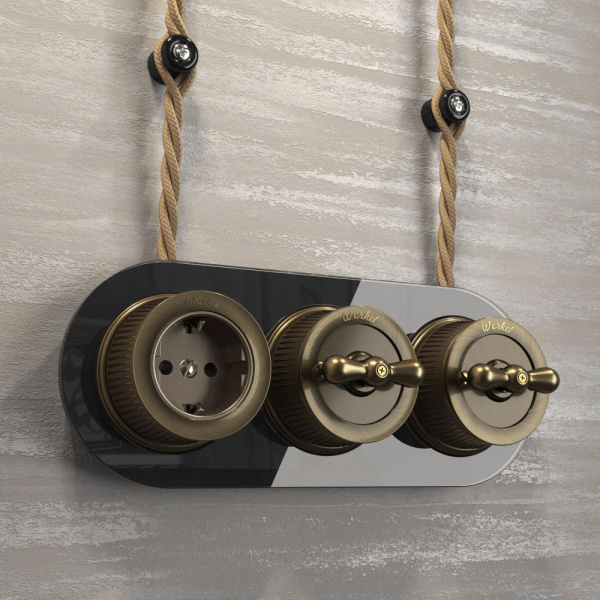 Розетка с заземлением (Бронзовый) ретро W5771012