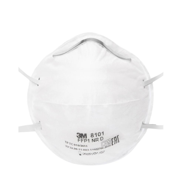 Полумаска фильтрующая 3М  8101-3 для защиты от аэрозолей 3 шт в упаковке