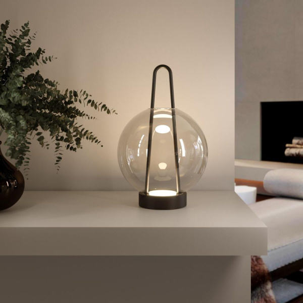 Настольный светодиодный светильник со стеклянным плафоном 80507/1 черный