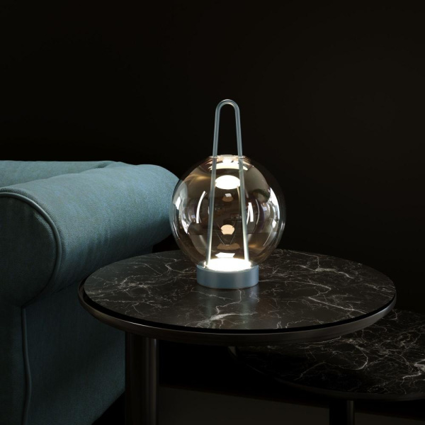 Настольный светодиодный светильник со стеклянным плафоном 80507/1 синий