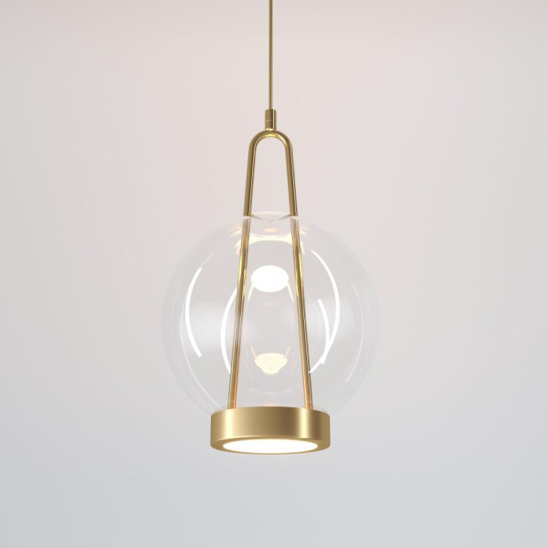 Подвесной светодиодный светильник со стеклянным плафоном 50267/1 LED латунь