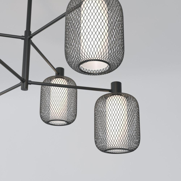 Потолочный светильник с металлическим абажуром и стеклянным плафоном 30191/6 черный