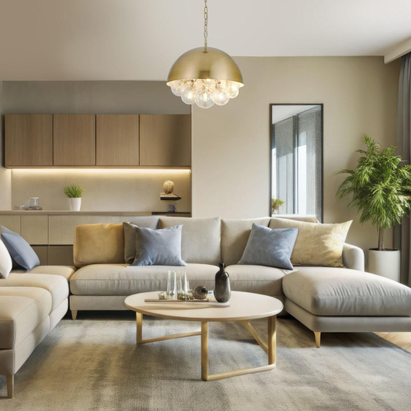 Подвесной светильник со стеклянными плафонами 30177 латунь