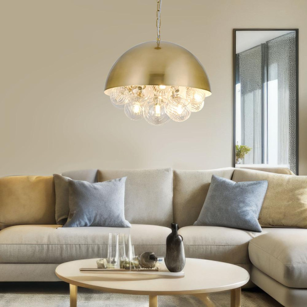 Подвесной светильник со стеклянными плафонами 30177 латунь