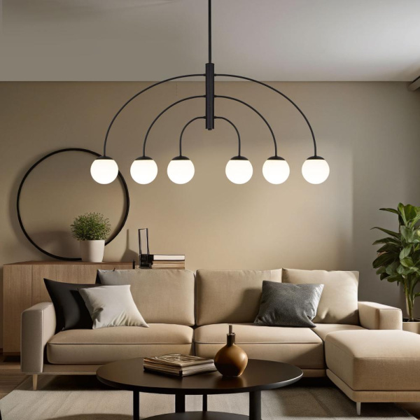 Потолочный светильник со стеклянным плафоном 30179/6 черный