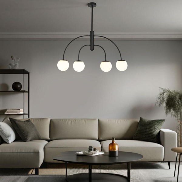 Потолочный светильник со стеклянным плафоном 30179/4 черный