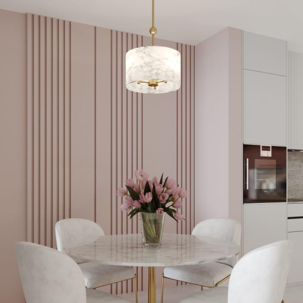 Потолочный светильник с тканевым абажуром 60174/3 латунь