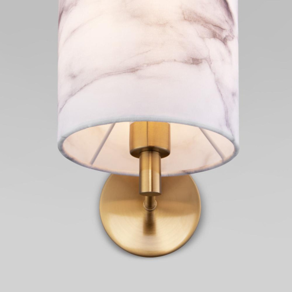 Настенный светильник с тканевым абажуром 60174/1 латунь