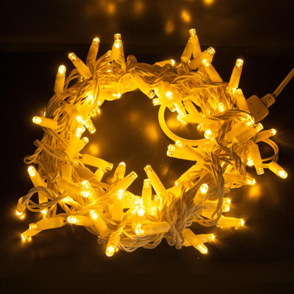 Гирлянда нить с мерцанием 10м IP65 400-101 теплый белый