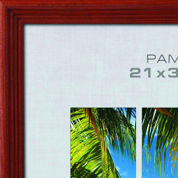 Фоторамка Image Art С18 40х60 деревянная из сосны, цвет красное дерево, вставка-прозрачный пластик