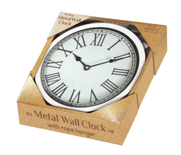 Innova Часы W08311, материал металл + крафт веревка, диаметр 22 см, цвет белый (4/240)